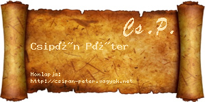 Csipán Péter névjegykártya